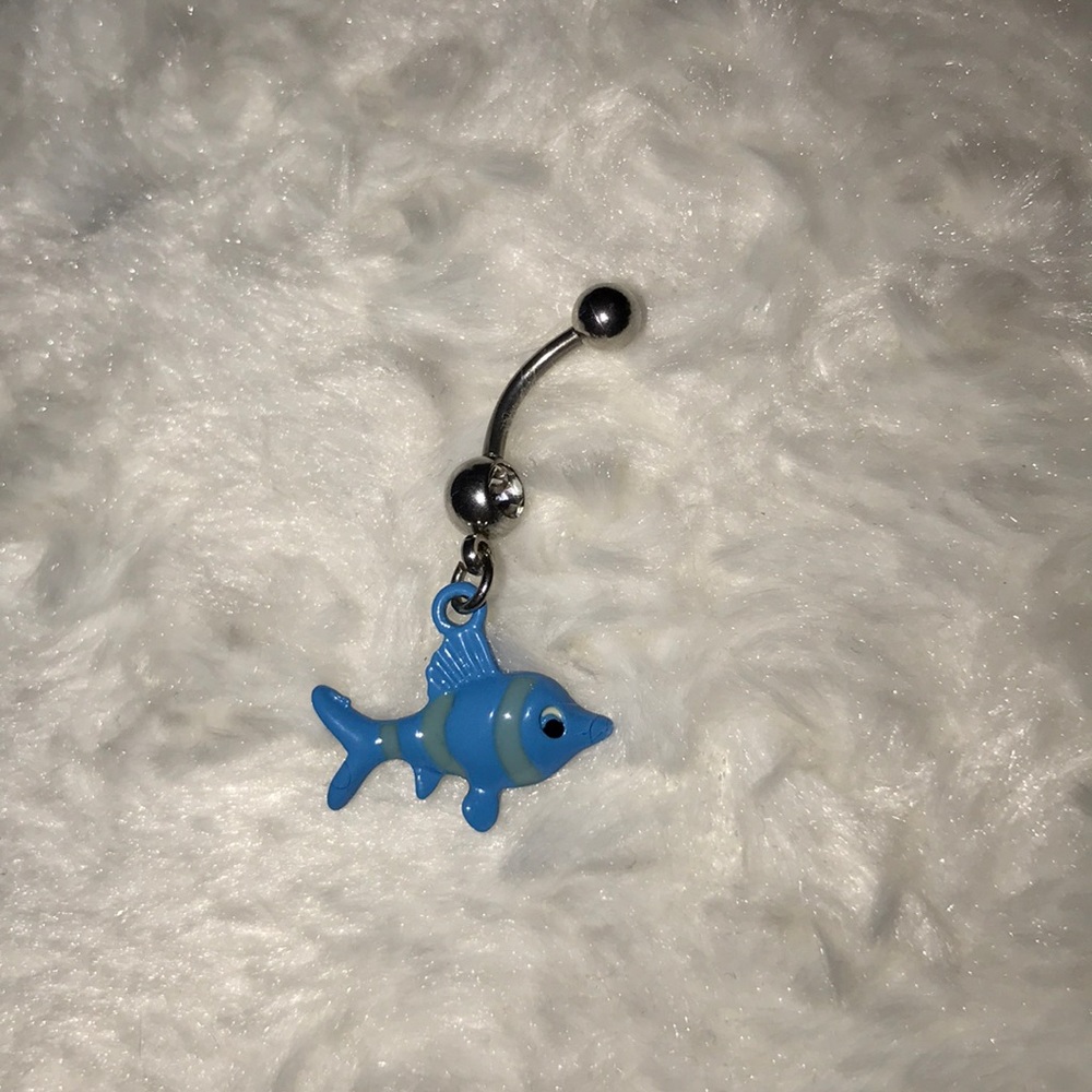 Blue Fish belly button ring!